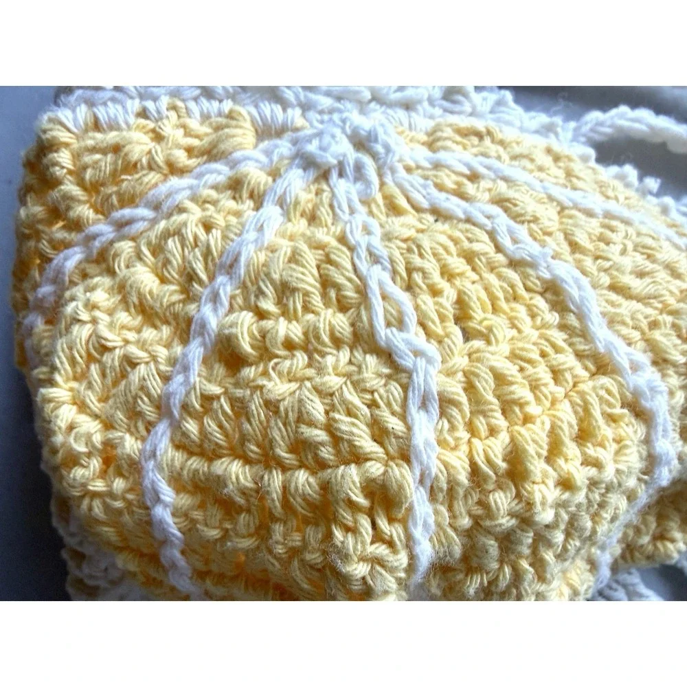 Free People Intimately Sweet On You Crochet Bra Top Ivory Yellow Lace Up S NWT